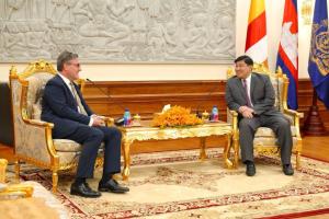 His Excellency Deputy Prime Minister Say Sam Al met with His Excellency Martin Vavra, Ambassador of the Czech Republic to the Kingdom of Cambodia.